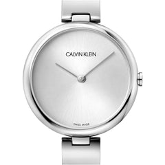 Calvin Klein Wavy Silver Dial Silver Steel Strap Watch for Women - K9U23146 Watches Calvin Klein   