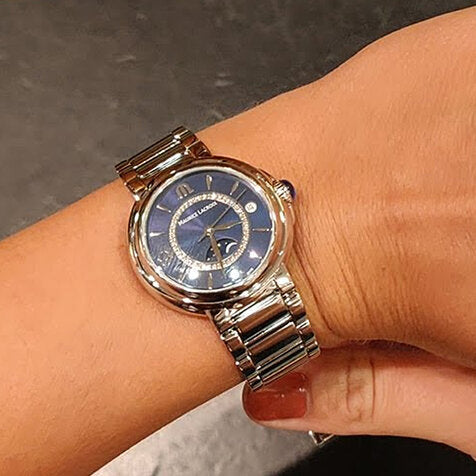 Maurice Lacroix Fiaba Moonphase Blue Dial Silver Steel Strap Watch for Women - FA1084-SS002-420-1 Watches Maurice Lacroix   