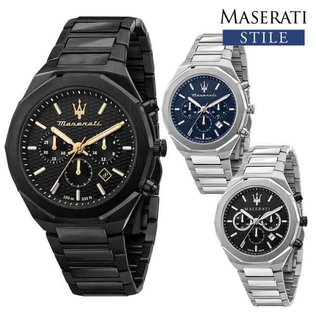 Maserati Stile Chronograph Black Dial Stainless Steel Watch For Men - R8873642004 Watches Maserati   