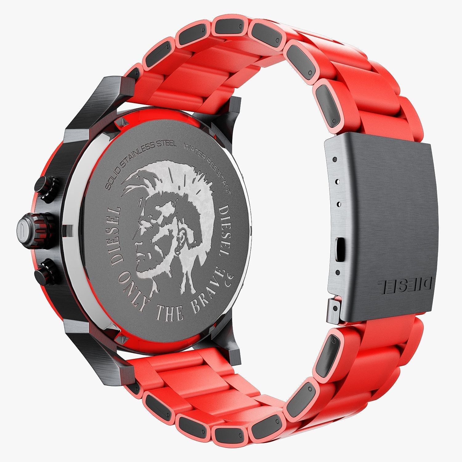 Diesel Mr Daddy 2.0 Black Dial Red Stainless Steel Watch For Men - DZ7370 Watches Diesel   