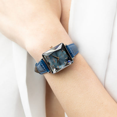 Swarovski Uptown Crystal Blue Dial Blue Leather Strap Watch for Women - 5547713 Watches Swarovski   