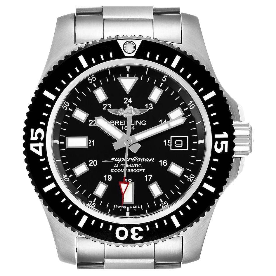 Breitling Superocean II Special 44mm Black Dial Silver Steel Strap Watch for Men - Y1739310/BF45/162A Watches Breitling   