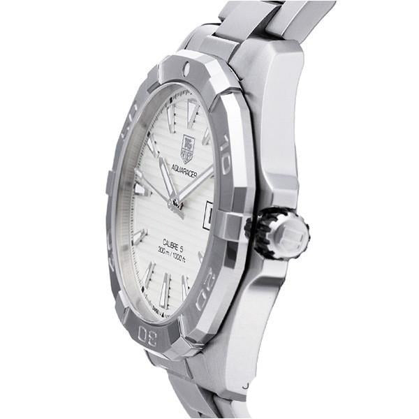 Tag Heuer Aquaracer Automatic 41mm White Dial Silver Steel Strap Watch for Men - WAY2111.BA0928 Watches Tag Heuer   