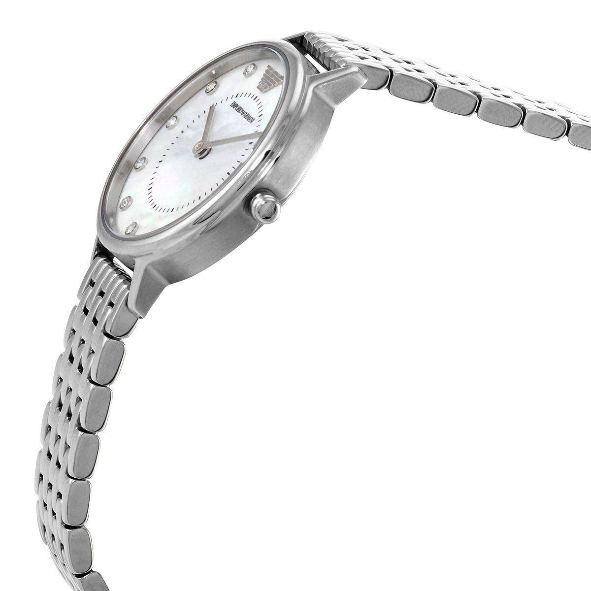 Emporio Armani Kappa Mother of Pearl Dial Silver Mesh Bracelet Watch For Women - AR2511 Watches Emporio Armani   