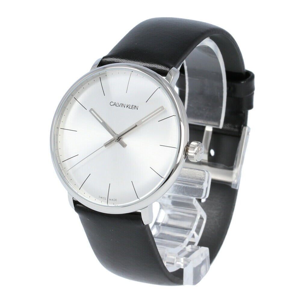 Calvin Klein High Noon Quartz White Dial Black Leather Strap Watch for Men - K8M211C6 Watches Calvin Klein   