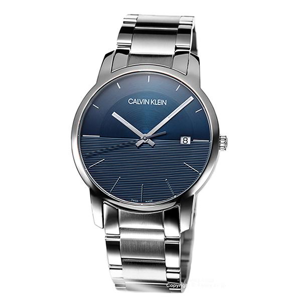 Calvin Klein City Blue Dial Silver Steel Strap Watch for Men - K2G2G14Q Watches Calvin Klein   