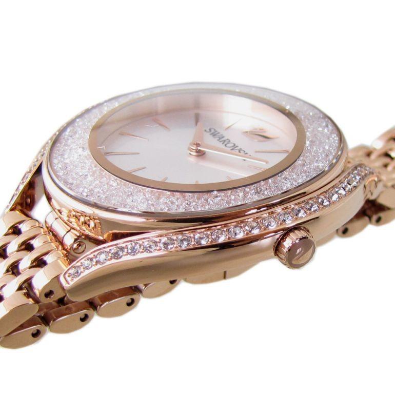 Swarovski Crystalline Aura Silver Dial Rose Gold Steel Strap Watch for Women - 5519459 Watches Swarovski   