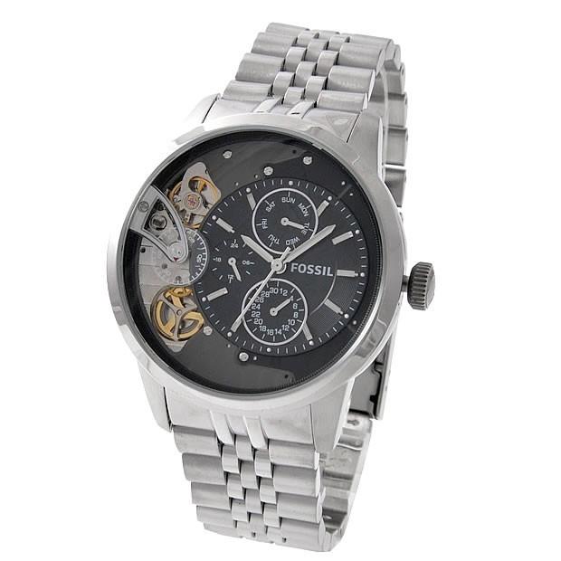 Fossil Townsman Multifunction Black Dial Silver Steel Strap Watch for Men - ME1135 Watches Fossil   