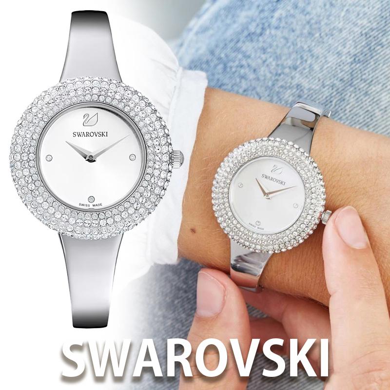 Swarovski Crystal Rose Silver Dial Silver Steel Strap Watch for Women - 5483853 Watches Swarovski   