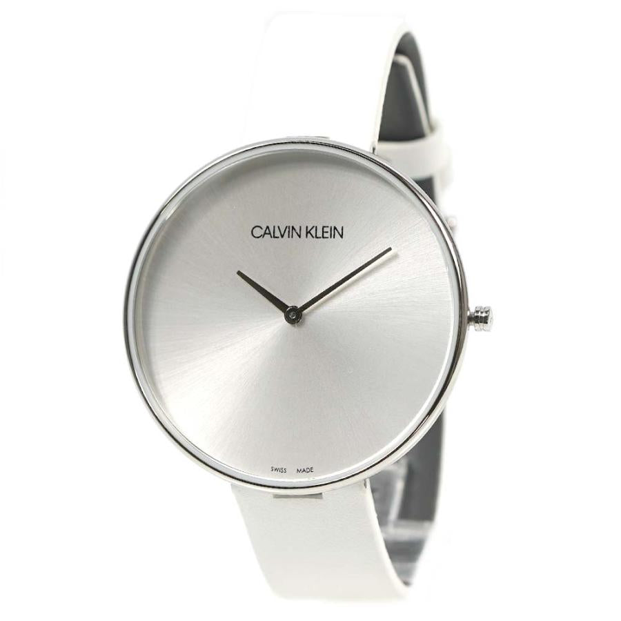 Calvin Klein Full Moon White Dial White Leather Strap Watch for Women - K8Y231L6 Watches Calvin Klein   