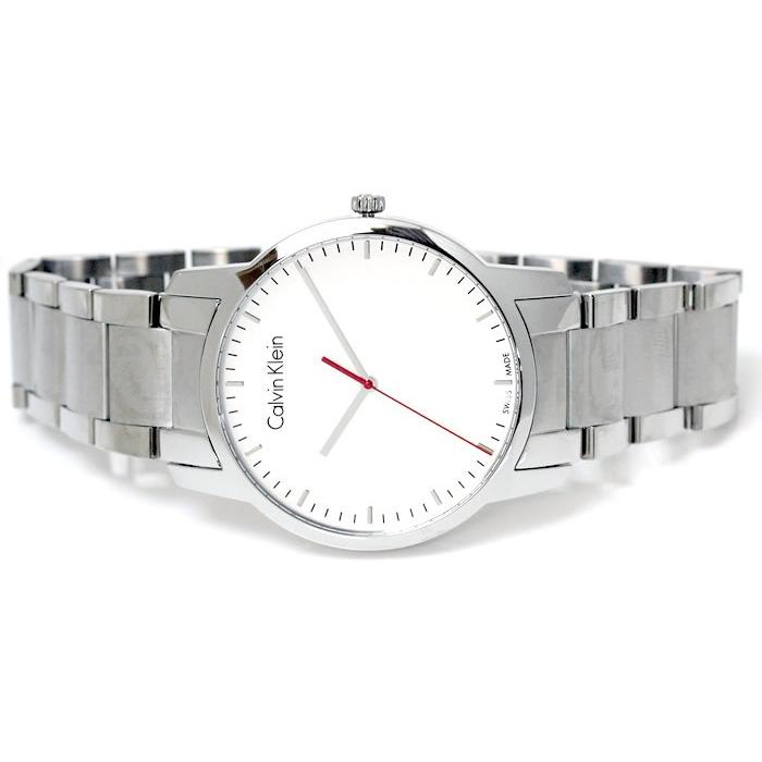 Calvin Klein City Quartz White Dial Silver Steel Strap Watch for Men - K2G2G1Z6 Watches Calvin Klein   