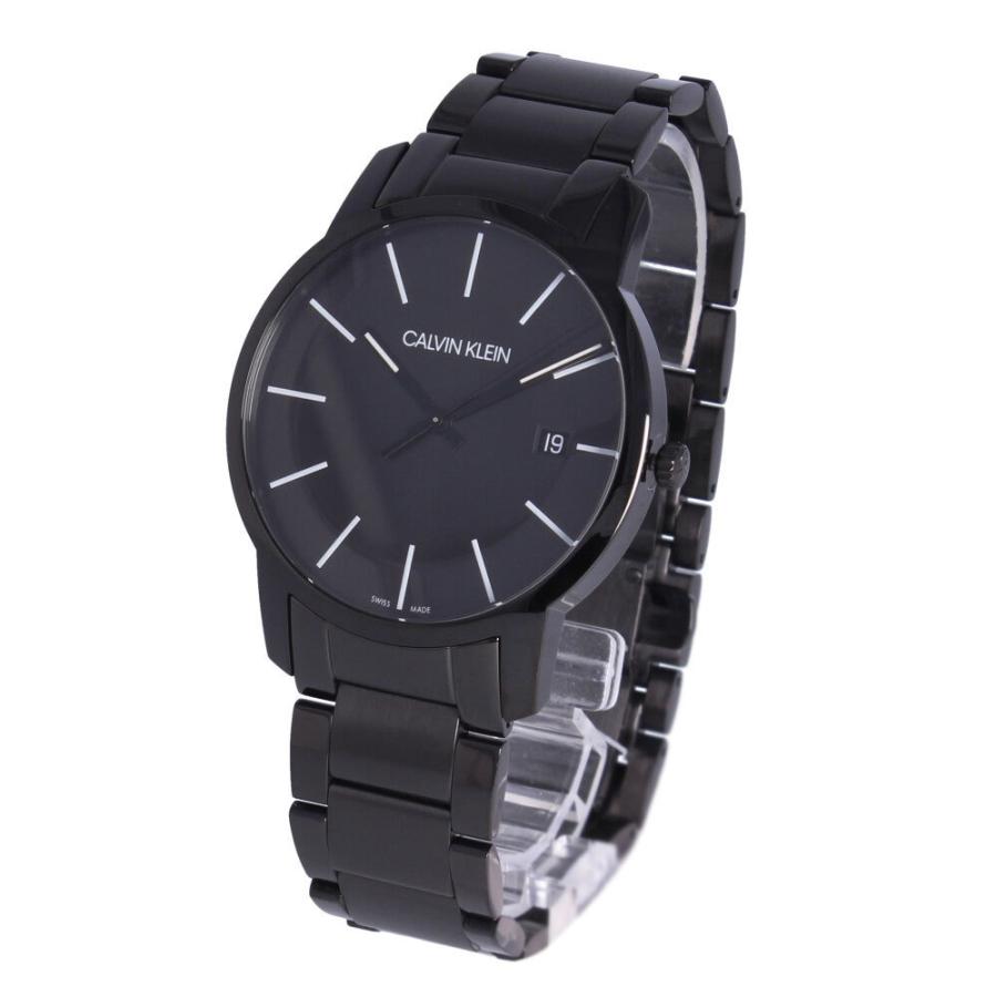 Calvin Klein City Quartz Black Dial Black Steel Strap Watch for Men - K2G2G4B1 Watches Calvin Klein   