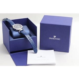 Swarovski Era Journey Blue Dial Blue Leather Strap Watch for Women - 5479239 Watches Swarovski   