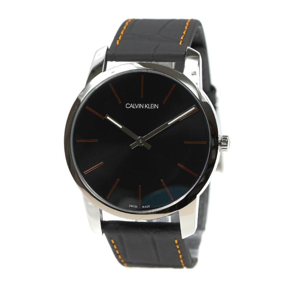 Calvin Klein City Black Dial Black Leather Strap Watch for Men - K2G211C1 Watches Calvin Klein   