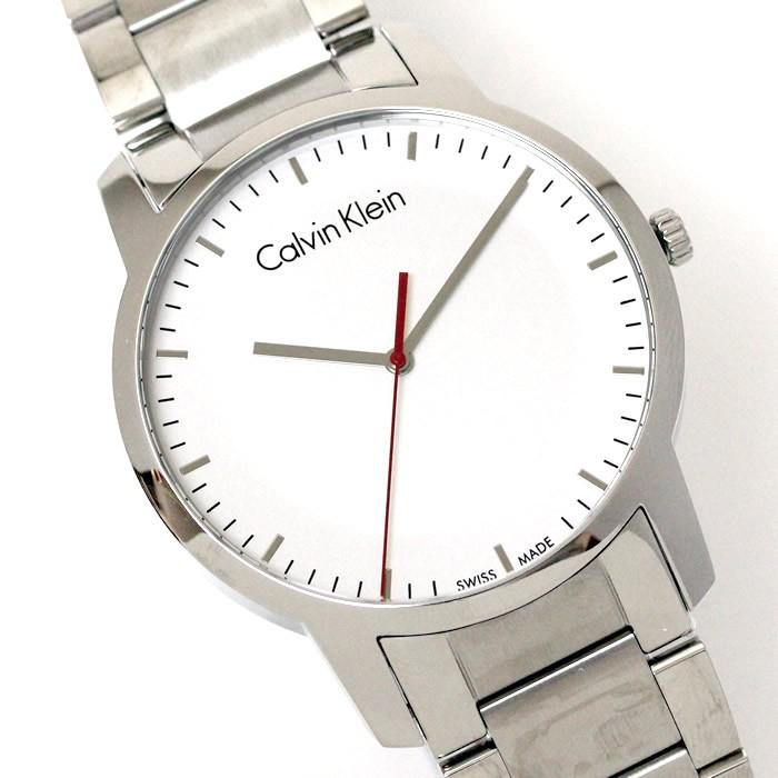 Calvin Klein City Quartz White Dial Silver Steel Strap Watch for Men - K2G2G1Z6 Watches Calvin Klein   