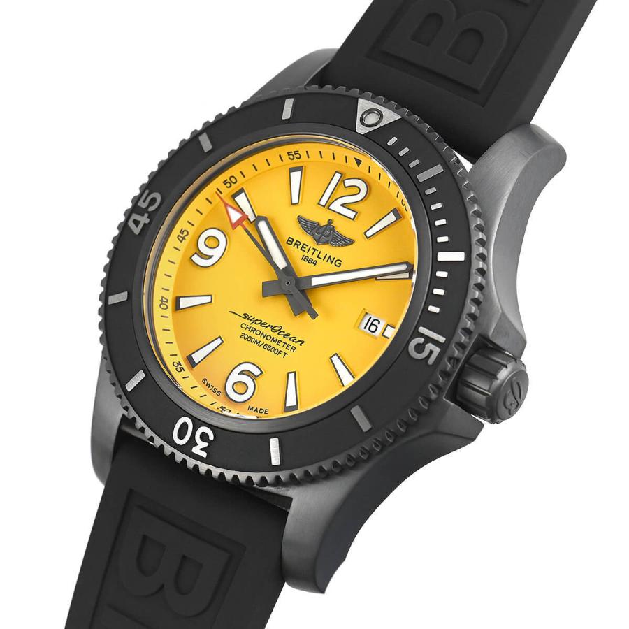 Breitling Superocean Automatic 46mm Yellow Dial Black Rubber Strap Watch for Men - M17368D71I1S1 Watches Breitling   