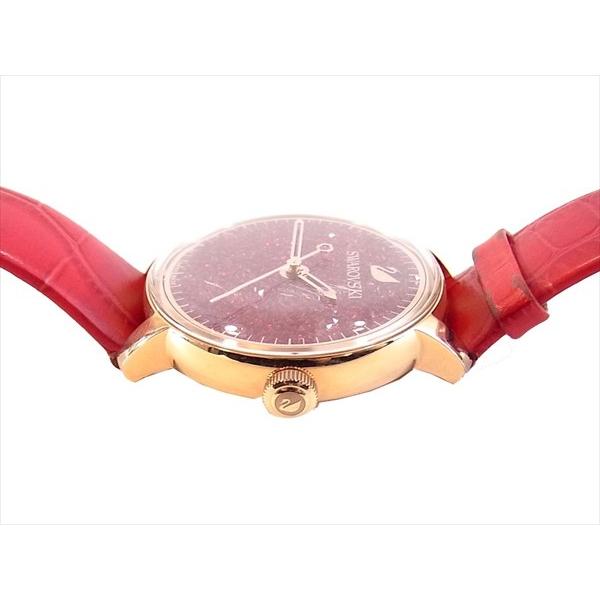 Swarovski Crystalline Hours Red Crystal Dial Red Leather Strap Watch for Women - 5295380 Watches Swarovski   