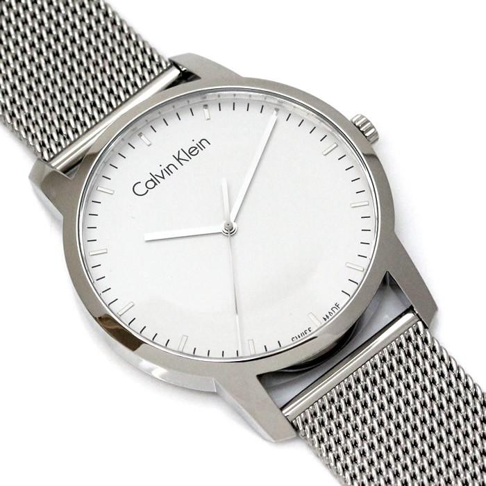 Calvin Klein City Chronograph White Dial Silver Mesh Bracelet Watch for Men - K2G2G126 Watches Calvin Klein   