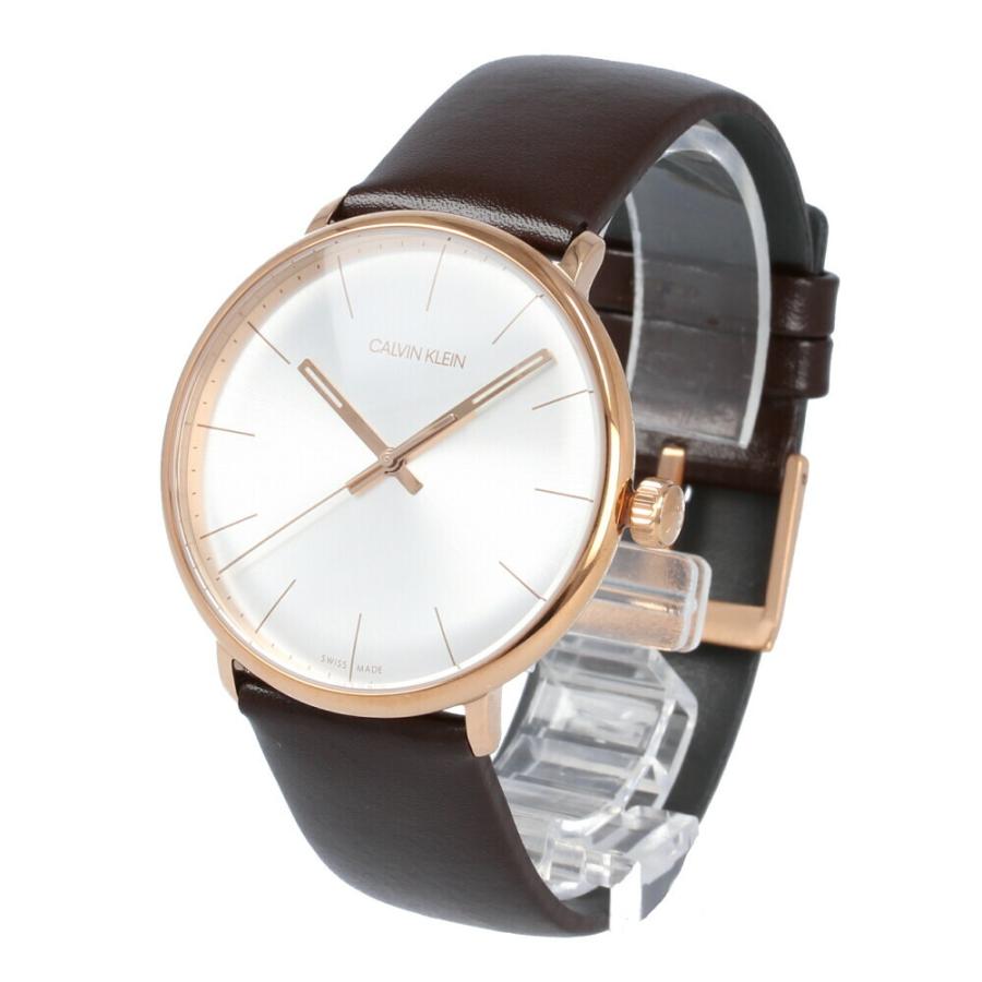 Calvin Klein High Noon Silver Dial Brown Leather Strap Watch for Men - K8M216G6 Watches Calvin Klein   