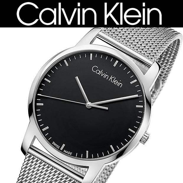 Calvin Klein City Chronograph Black Dial Silver Mesh Bracelet Watch for Men - K2G2G121 Watches Calvin Klein   