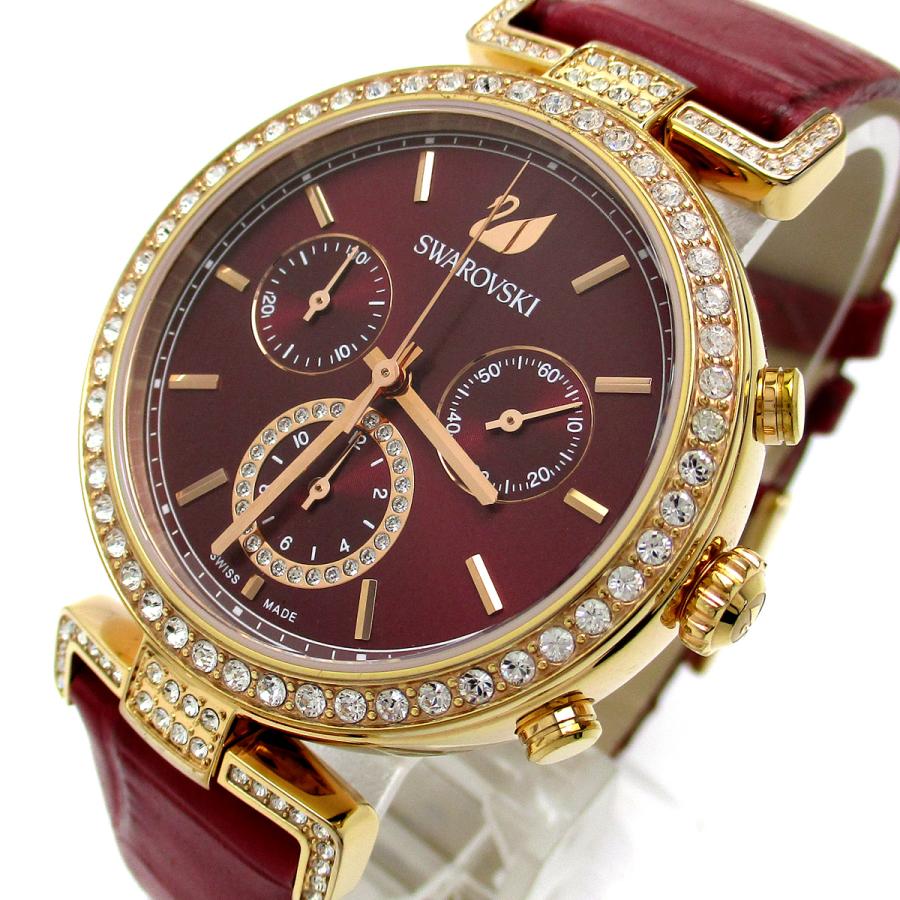 Swarovski Era Journey Red Dial Red Leather Strap Watch for Women - 5416701 Watches Swarovski   