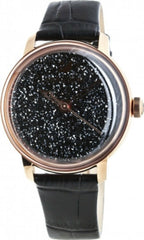 Swarovski Crystalline Hours Black Dial Black Leather Strap Watch for Women - 5295377 Watches Swarovski   