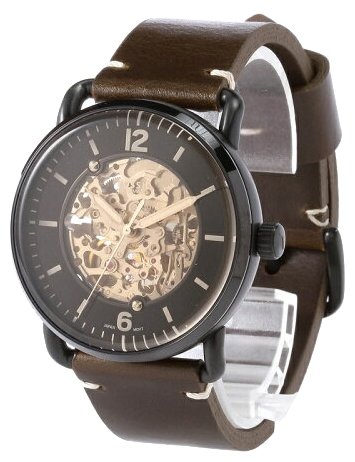 Fossil Commuter Automatic Black Dial Brown Leather Strap Watch for Men - ME3158 Watches Fossil   