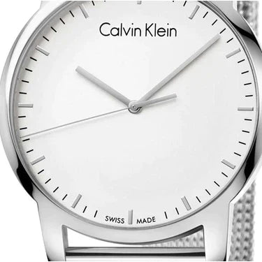 Calvin Klein City Chronograph White Dial Silver Mesh Bracelet Watch for Men - K2G2G126 Watches Calvin Klein   