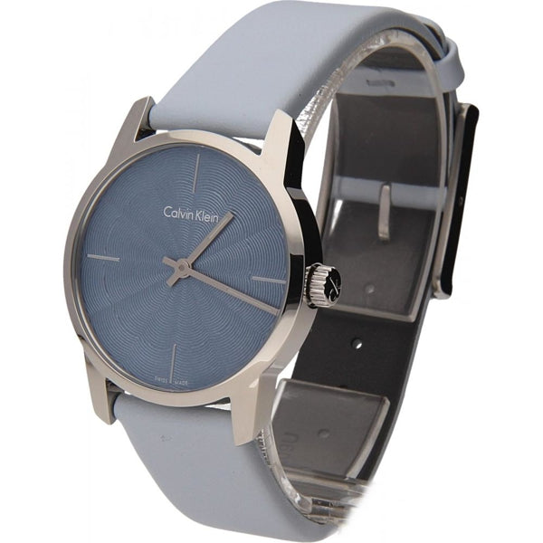 Calvin Klein City Blue Dial Blue Leather Strap Watch for Women - K2G231VN Watches Calvin Klein   