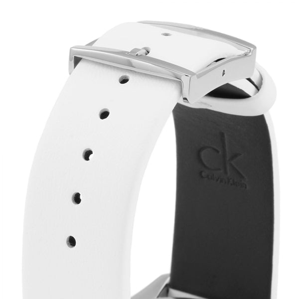 Calvin Klein Masculine Chronograph White Dial White Leather Strap Watch for Men - K2H27101 Watches Calvin Klein   