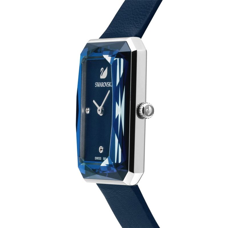 Swarovski Uptown Crystal Blue Dial Blue Leather Strap Watch for Women - 5547713 Watches Swarovski   