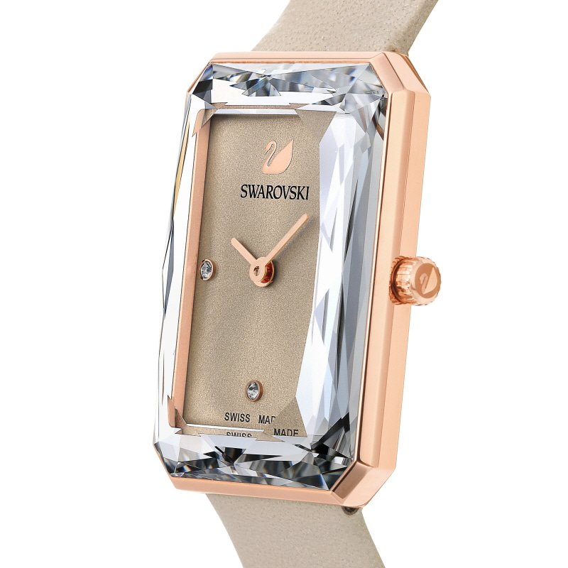 Swarovski Uptown Crystal Grey Dial Grey Leather Strap Watch for Women - 5547716 Watches Swarovski   