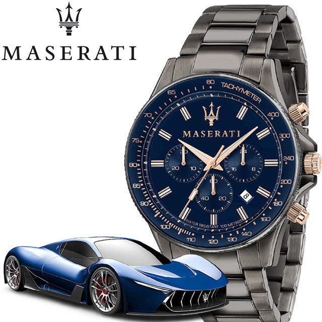 Maserati SFIDA Chronograph Blue Dial Stainless Steel Watch For Men - R8873640001 Watches Maserati   