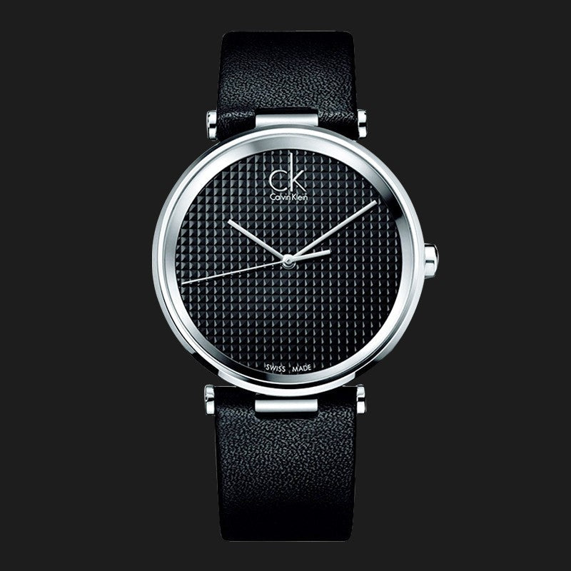 Calvin Klein Sight Black Dial Black Leather Strap Watch for Men - K1S21102 Watches Calvin Klein   