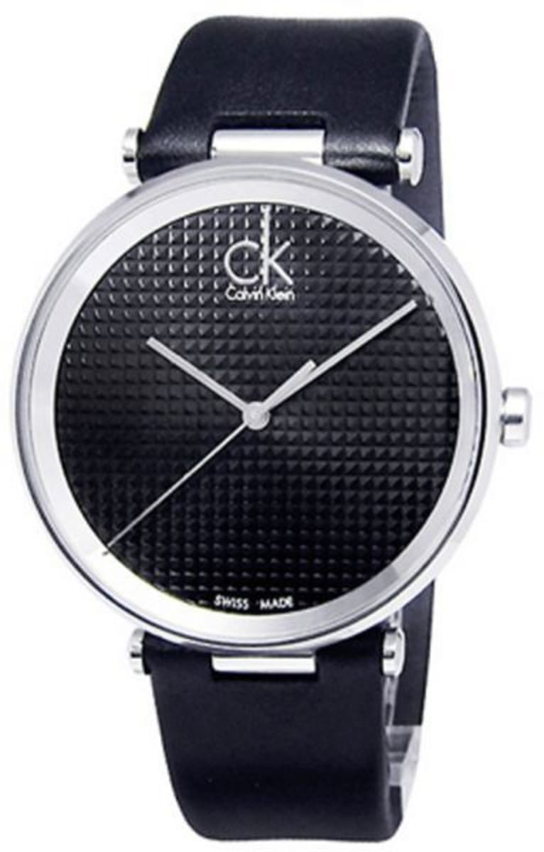 Calvin Klein Sight Black Dial Black Leather Strap Watch for Men - K1S21102 Watches Calvin Klein   