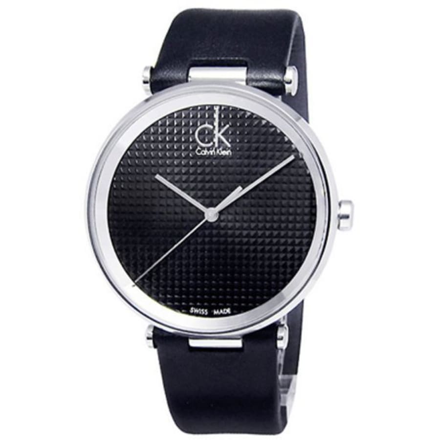 Calvin Klein Sight Black Dial Black Leather Strap Watch for Men - K1S21102 Watches Calvin Klein   