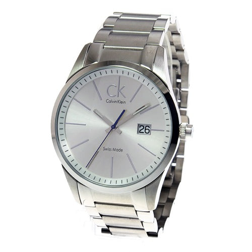 Calvin Klein Bold Silver Dial Silver Steel Strap Watch for Men - K2246120 Watches Calvin Klein   