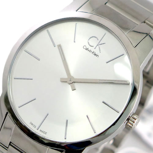 Calvin Klein City Silver Dial Silver Steel Strap Watch for Men - K2G21126 Watches Calvin Klein   