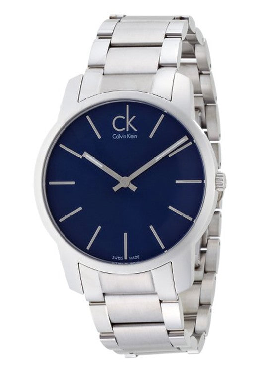 Calvin Klein City Blue Dial Silver Steel Strap Watch for Men - K2G2114N Watches Calvin Klein   