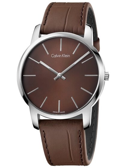 Calvin Klein City Brown Dial Brown Leather Strap Watch for Men - K2G211GK Watches Calvin Klein   