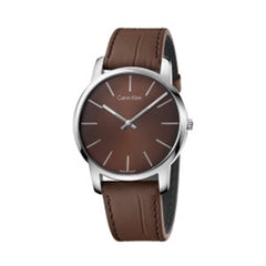 Calvin Klein City Brown Dial Brown Leather Strap Watch for Men - K2G211GK Watches Calvin Klein   