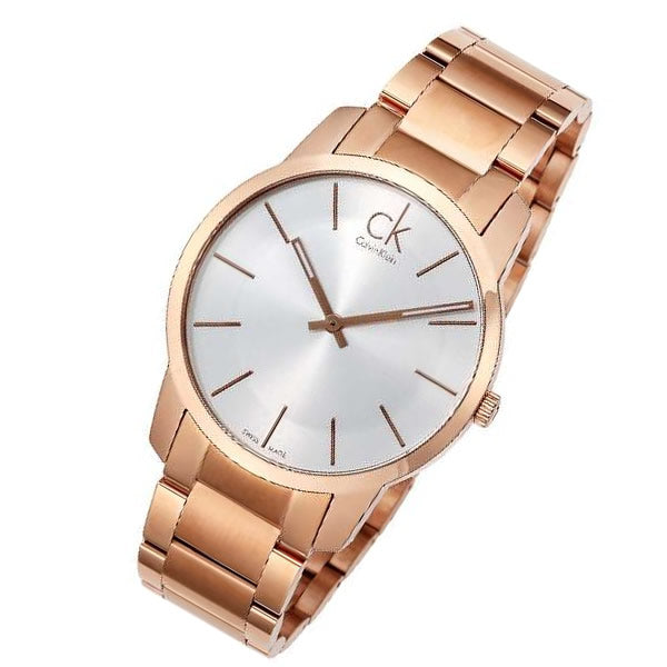 Calvin Klein City White Dial Rose Gold Steel Strap Watch for Men - K2G21646 Watches Calvin Klein   