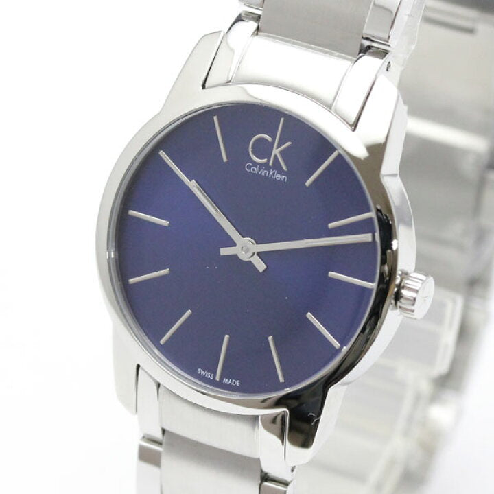 Calvin Klein City Blue Dial Silver Steel Strap Watch for Women - K2G2314N Watches Calvin Klein   