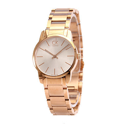 Calvin Klein City White Mother of Pearl Dial Rose Gold Steel Strap Watch for Women - K2G23646 Watches Calvin Klein   