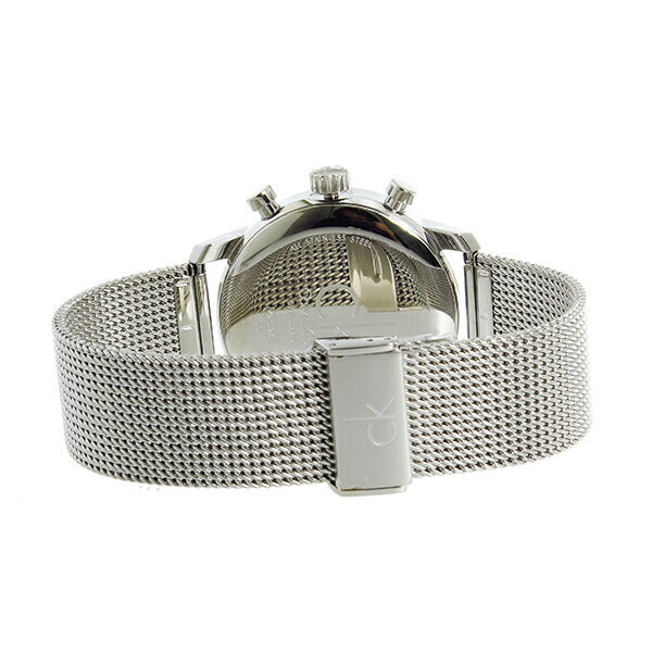 Calvin Klein City Chronograph White Dial Silver Mesh Bracelet Watch for Men - K2G27126 Watches Calvin Klein   