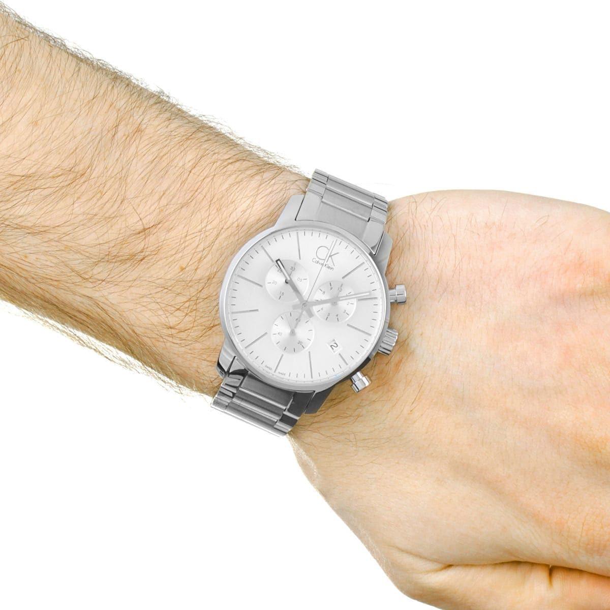 Calvin Klein City White Dial Silver Steel Strap Watch for Men - K2G27146 Watches Calvin Klein   