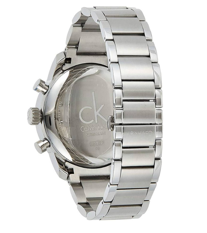 Calvin Klein City Chronograph Blue Dial Silver Steel Strap Watch for Men - K2G2714N Watches Calvin Klein   