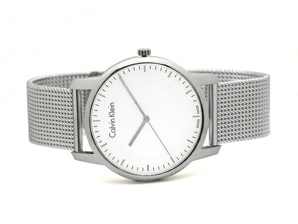 Calvin Klein City Chronograph White Dial Silver Mesh Bracelet Watch for Men - K2G2G126 Watches Calvin Klein   