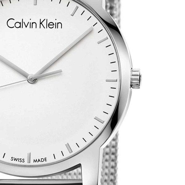 Calvin Klein City Chronograph White Dial Silver Mesh Bracelet Watch for Men - K2G2G126 Watches Calvin Klein   