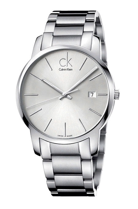 Calvin Klein City Silver Dial Silver Steel Strap Watch for Men - K2G2G146 Watches Calvin Klein   